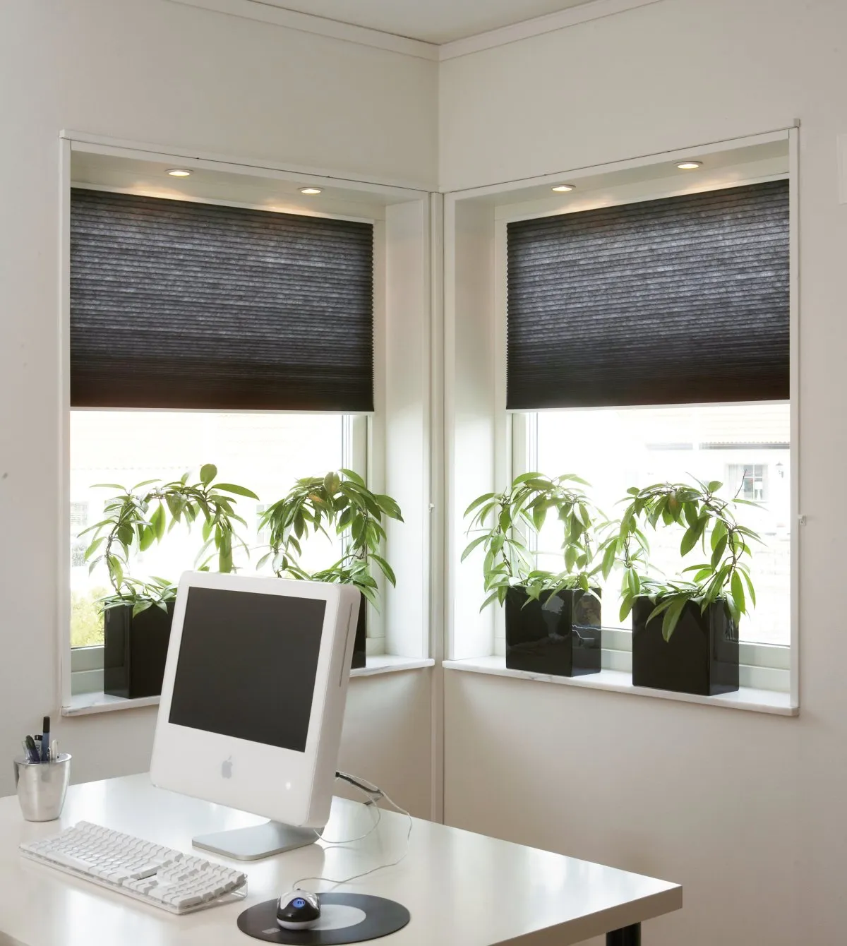 Thuiswerken door een ander raam bekeken