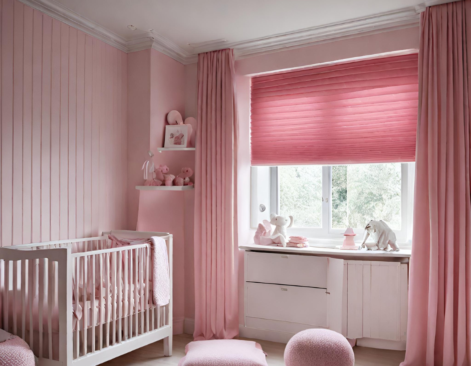 Verduisterend plisségordijn in de babykamer van Dubblem